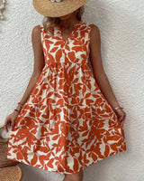 Elena | Damen Sommerkleid Luftig Leicht Feminin Sommer in Orange