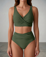 Marel | Figurformender Wickel-Bikini in Armeegrün