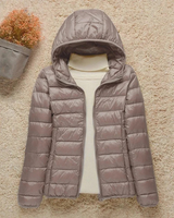 Elfriede | Damen Wasserdichte Stepp Regenjacke mit Kapuze in Taupe