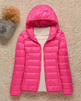 Elfriede | Damen Wasserdichte Stepp Regenjacke mit Kapuze in Fuchsia