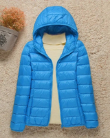 Elfriede | Damen Wasserdichte Stepp Regenjacke mit Kapuze in Hellblau
