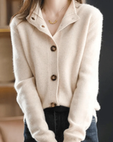 Elisa | Damen Strickjacke Locker mit Knöpfen in Beige