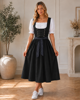 Elma | Damen Schwarzes Oktoberfest Dirndl Trachtenkleid in Schwarz