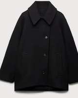 Eloise | Damen Oversized Winterjacke in Herbstfarben in Schwarz