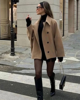 Eloise | Damen Oversized Winterjacke in Herbstfarben in Beige