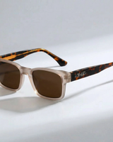 Nala | Quadratische Premium-Sonnenbrille in Grau Leopard