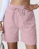 Emilia | Damen Entspannte Shorts mit Kordelzug in Rosa