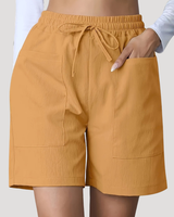 Emilia | Damen Entspannte Shorts mit Kordelzug in Orange