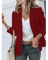 Emilia | Damen Taillierter Langarm Blazer in Burgunder