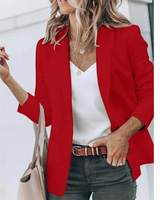 Emilia | Damen Taillierter Langarm Blazer in Rot