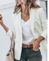 Emilia | Damen Taillierter Langarm Blazer in Weiß
