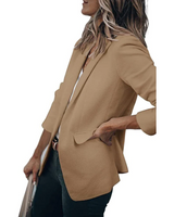 Emilia | Damen Taillierter Langarm Blazer in Hellbraun