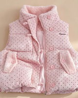 Emmi | Damen Punkt weste mit Fleece und Knöpfen in Rosa
