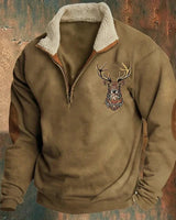 Nohan – Elegantes Sweatshirt Mit Hirschmotiv in Braun