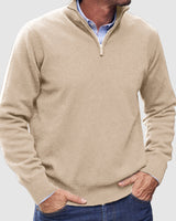 Erasmus | Herren Half-Zip Pullover Langarm Strickpullover in Khaki