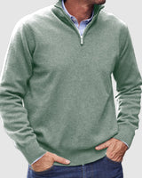 Erasmus | Herren Half-Zip Pullover Langarm Strickpullover in Grün