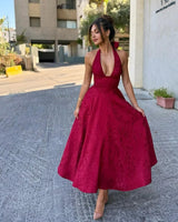 Esmeralda | Damen Midikleid Elegant Feminin Festlich in Rot