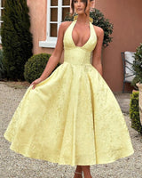 Esmeralda | Damen Midikleid Elegant Feminin Festlich in Gelb