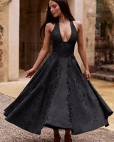 Esmeralda | Damen Midikleid Elegant Feminin Festlich in Schwarz