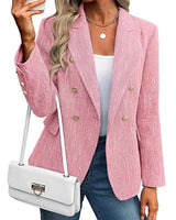 Estrid | Damen Zweireihiger Blazer mit Reverskragen in Hellrosa