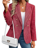 Estrid | Damen Zweireihiger Blazer mit Reverskragen in Rot