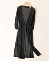 Eulalia | Damen Lange Strickjacke in Schwarz