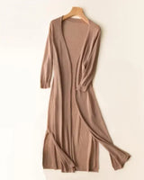 Eulalia | Damen Lange Strickjacke in Khaki