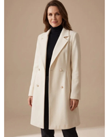 Evelina | Damen Weiße Winterjacke mit A Linien Schnitt und Langarm in Weib
