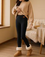 Thermo-Leggings für Frauen mit hoher Taille - Elayne in Schwarz