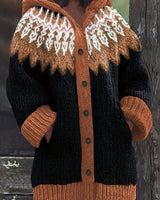 Gulnur - Eleganter Winter Pullover Mit Kapuze Und Langen Ärmeln in Braun
