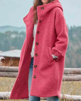 Selina | Damen Oversize Wintermantel mit Knopfleiste in Rosa