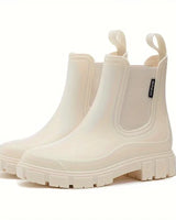 Maria | Damen Wasserdichte Slip-On Chelsea Stiefel in Beige