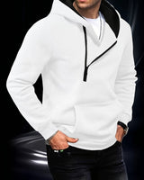 Jaylen - Langärmliges Kapuzen Sweatshirt Mit Halbem Reißverschluss in Weiß