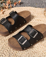 Abigail | Gepolstert Riemchen Sandalen in Schwarz