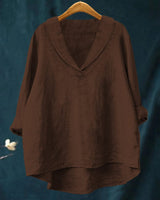 Annika | Oversized Leinen-Bluse in Braun