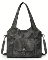 Franky | Vintage-Schultertasche in Schwarz