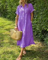 Corinne – Elegantes Damen Hemdblusenkleid in Purple