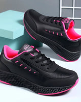 Halora - Legerer Schnür-Sneaker in Schwarz und Pink