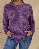 Katiya - Lässiger Locker Sitzender Pullover Mit Langen Ärmeln in Lila