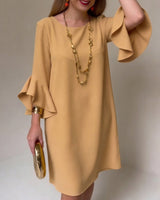 Hilaria - Minikleid mit Rüschenärmeln in Khaki