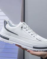 Herren Sneaker aus Kunstleder mit hoher Sohle - Bruno in Weiß