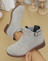 Fakina – Stiefeletten Mit Zierschnalle in Grau