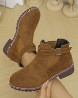 Fakina – Stiefeletten Mit Zierschnalle in Braun