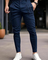 Altmann – Slim Fit Hose mit Bundfalten Und Eingrifftaschen in Marineblau