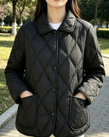 Laurelle - Elegante Und Schicke Locker Sitzende Wattierte Jacke in Schwarz
