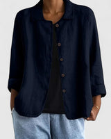 Rilayne - Leichtes Top mit Soft-Touch in Marineblau