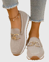 Sarah | Damen Frühlings Lässige Slip-On Loafer Schuhe in Beige