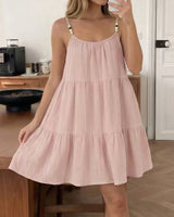 Masley – Minikleid mit Spaghettiträgern Und Lockerer Passform in Rosa
