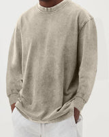 Fabian | Herren Oversized Langarm Strickpullover in Khaki