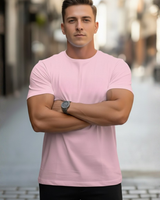 Fabian | Herren Rundhals T-Shirt Slim Fit Kurzarm in Hellrosa